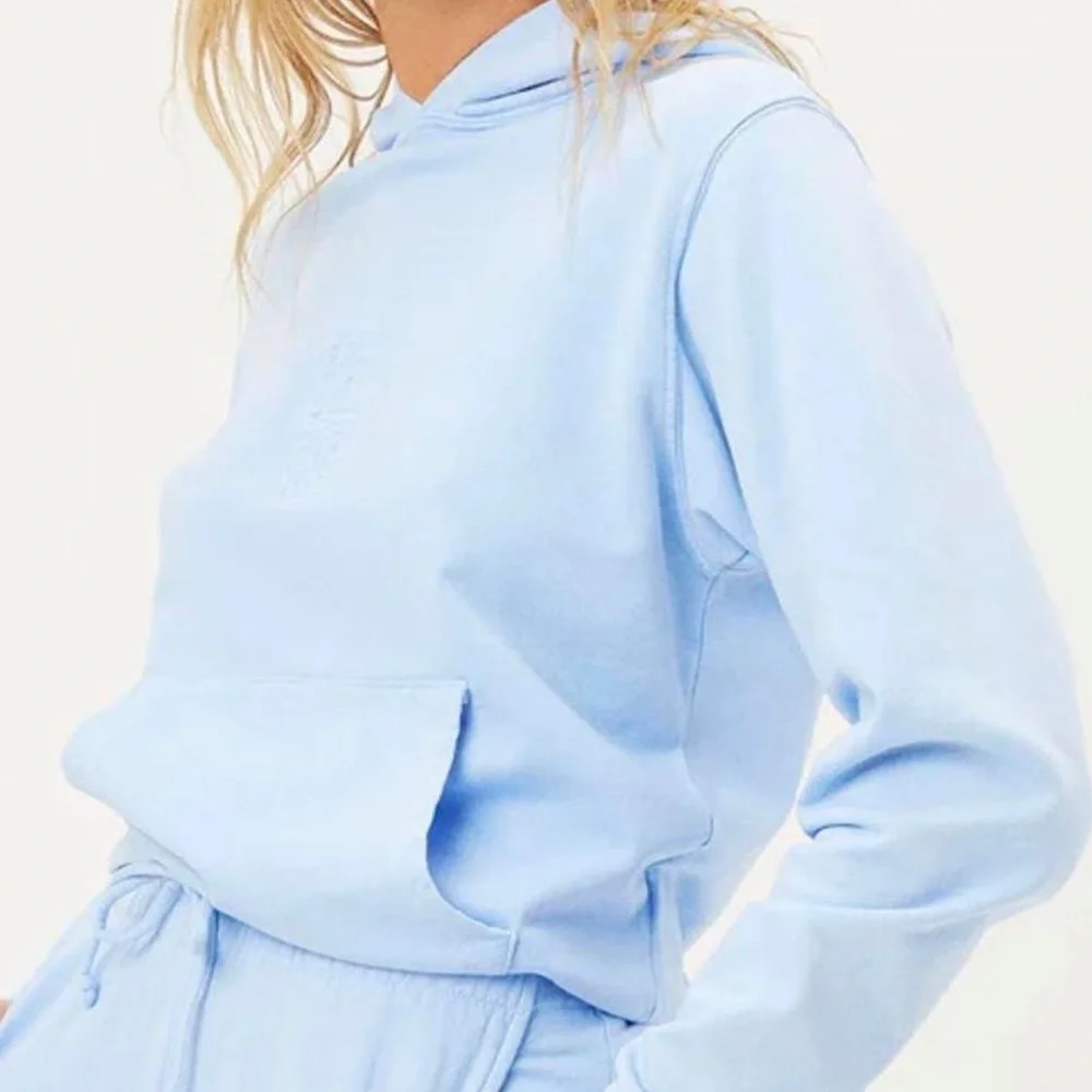 FRANKIE’S BIKINIS Aiden Embroidered Blue Hoodie Sweatshirt Pullover